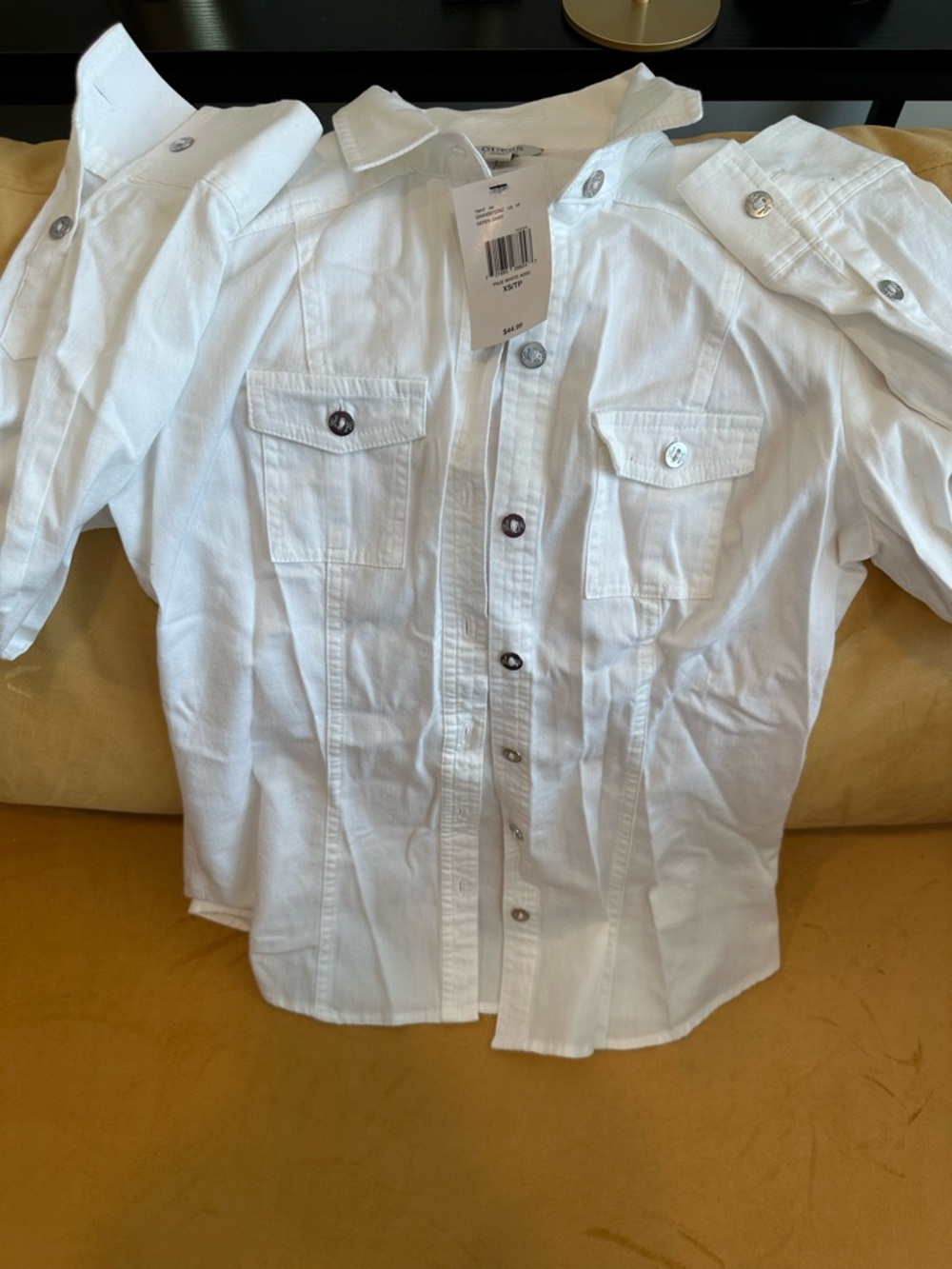 Guess White Button-Down Shirt
